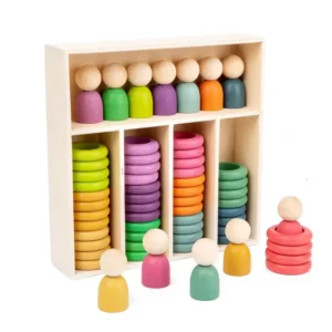 Wooden Color Sorting Stacking Game